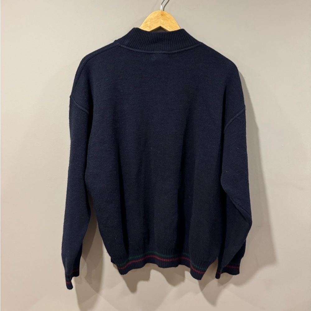 Vintage Oshkosh Ski Sweater Womens Large Blue Mock Neck Boulder Mountain Winter - Picture 2 of 6
